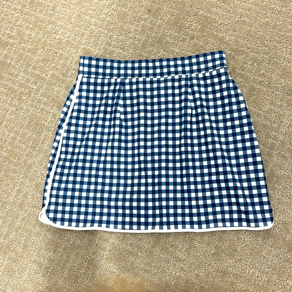 J. Crew Blue and White Checkered Skort